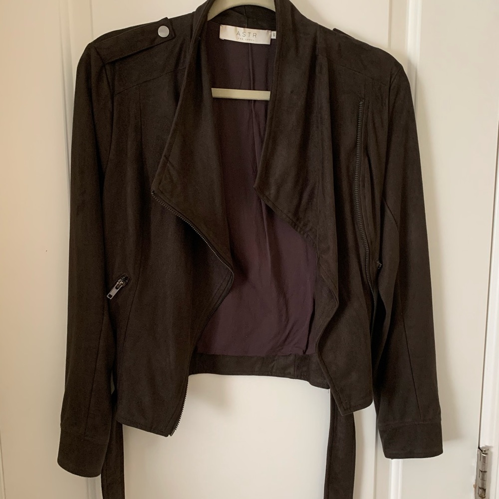 ASTR the label charcoal gray moto jacket